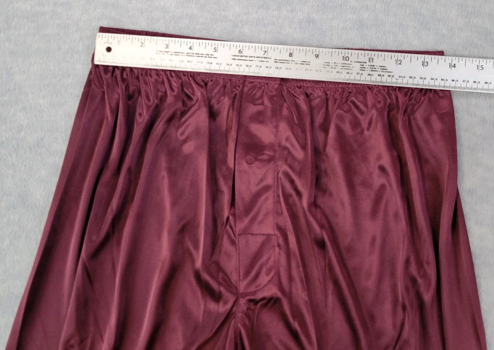 Stafford Pajama Set Satin Madeira Wine Sleepwear L/S Shirt & Pants Mens M NWT