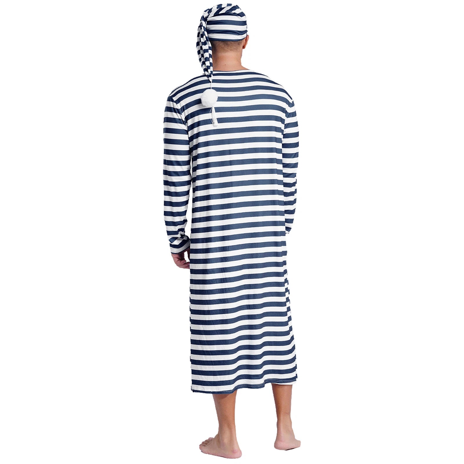 Mens Robe + Hat Set Raves Nightwear Christmas Bathrobe Sissy Home Dress-