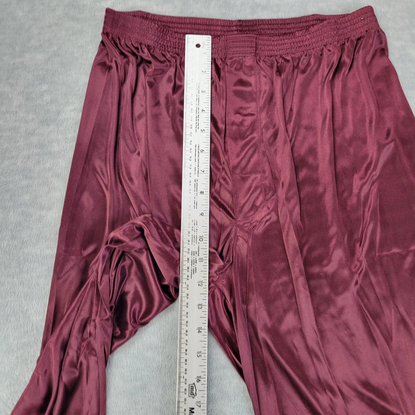 Stafford Pajama Set Satin Madeira Wine Sleepwear L/S Shirt & Pants Mens M NWT