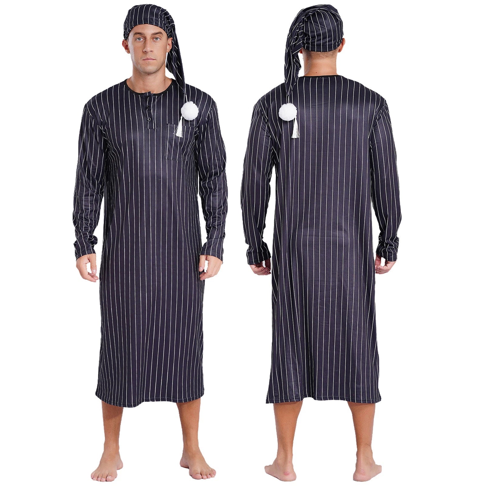 Mens Nightgowns Saudi Nightwear Plaid Pajamas Nightshirt Loungewear Sleeping Up