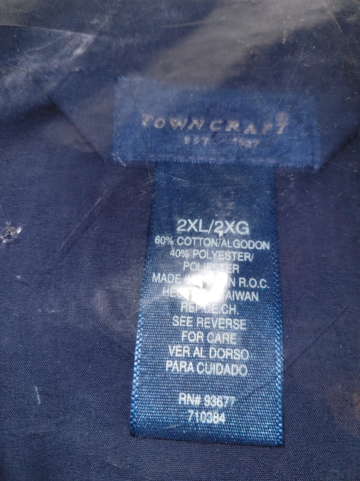 Mens Pajama Set Towncraft Coat Front Long Sleeve Long Leg Sz 2XL Navy Blue New