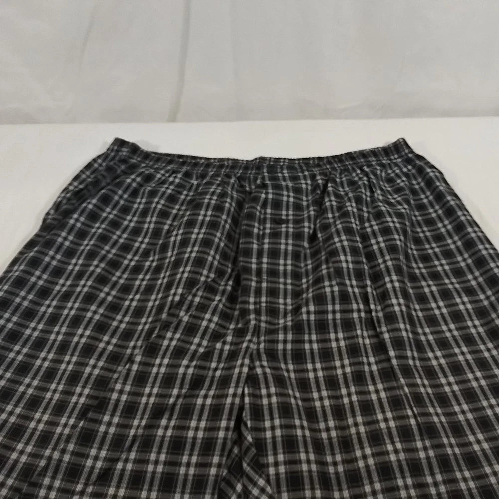 Men's Hanes Broadcloth Long Sleeve Pajama Set - Black Plaid - Various Szs - NWT