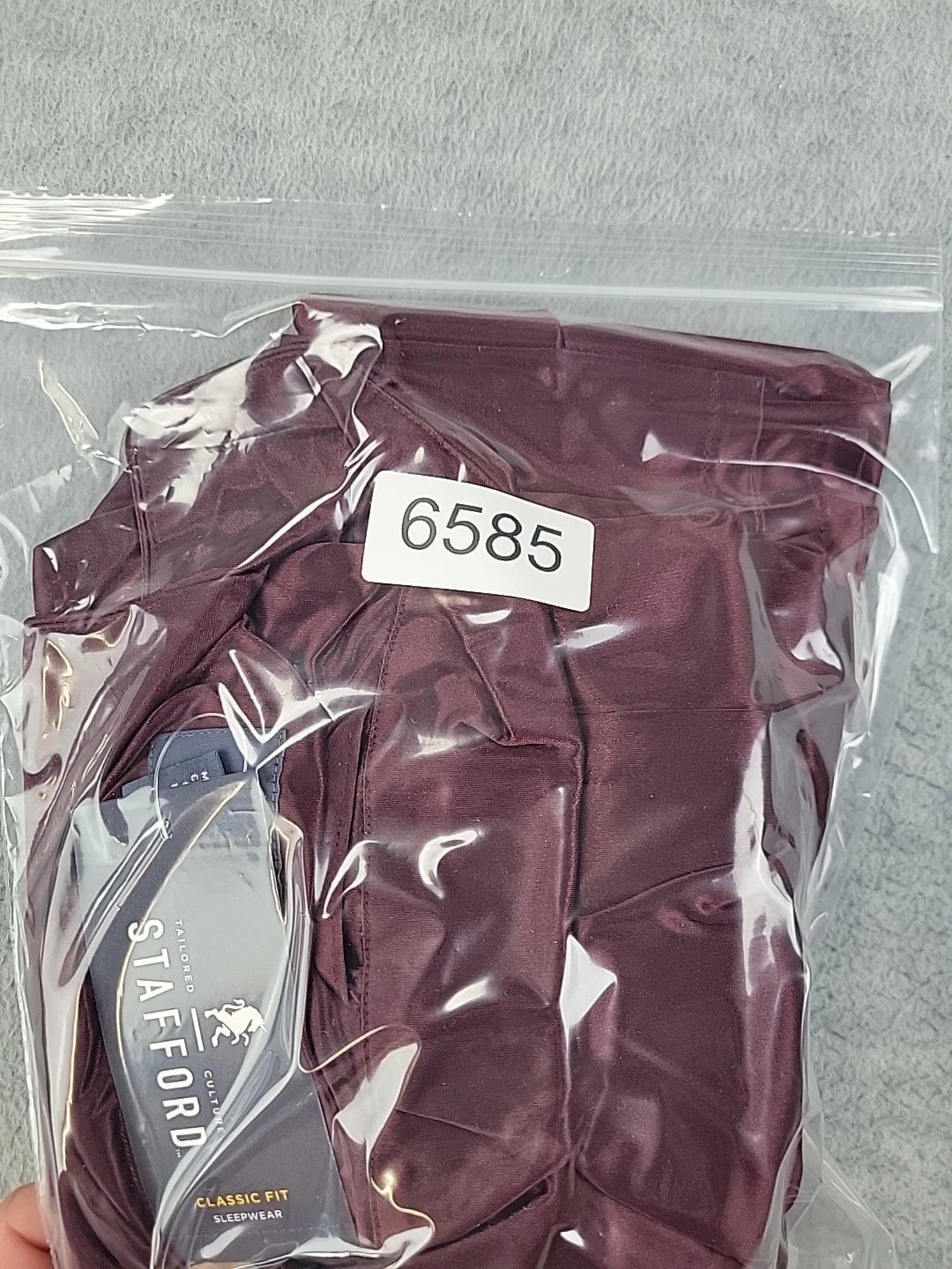 Stafford Pajama Set Satin Madeira Wine Sleepwear L/S Shirt & Pants Mens M NWT