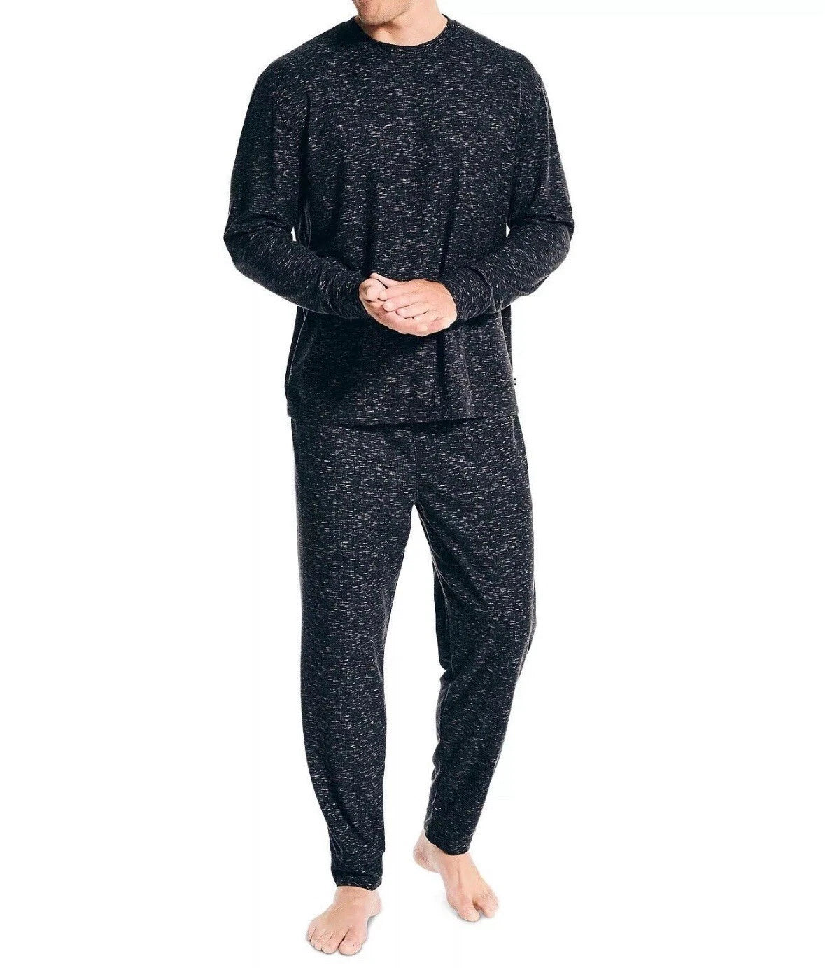 Nautica Mens 2 Pc Relaxed Fit $99 MSRP Pajama Set Shirt Pants Grey Pjs Large New