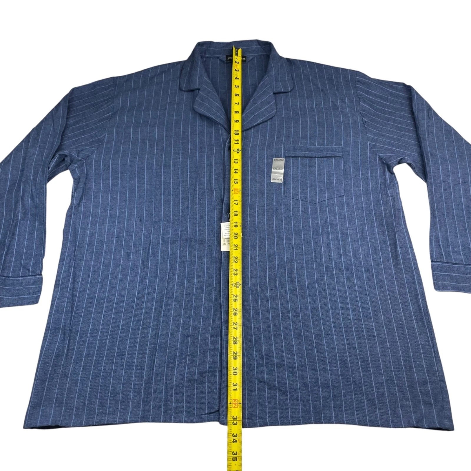 NEW Joseph & Lyman Men's Flannel Button Pajama Set Blue Pinstripe • XL