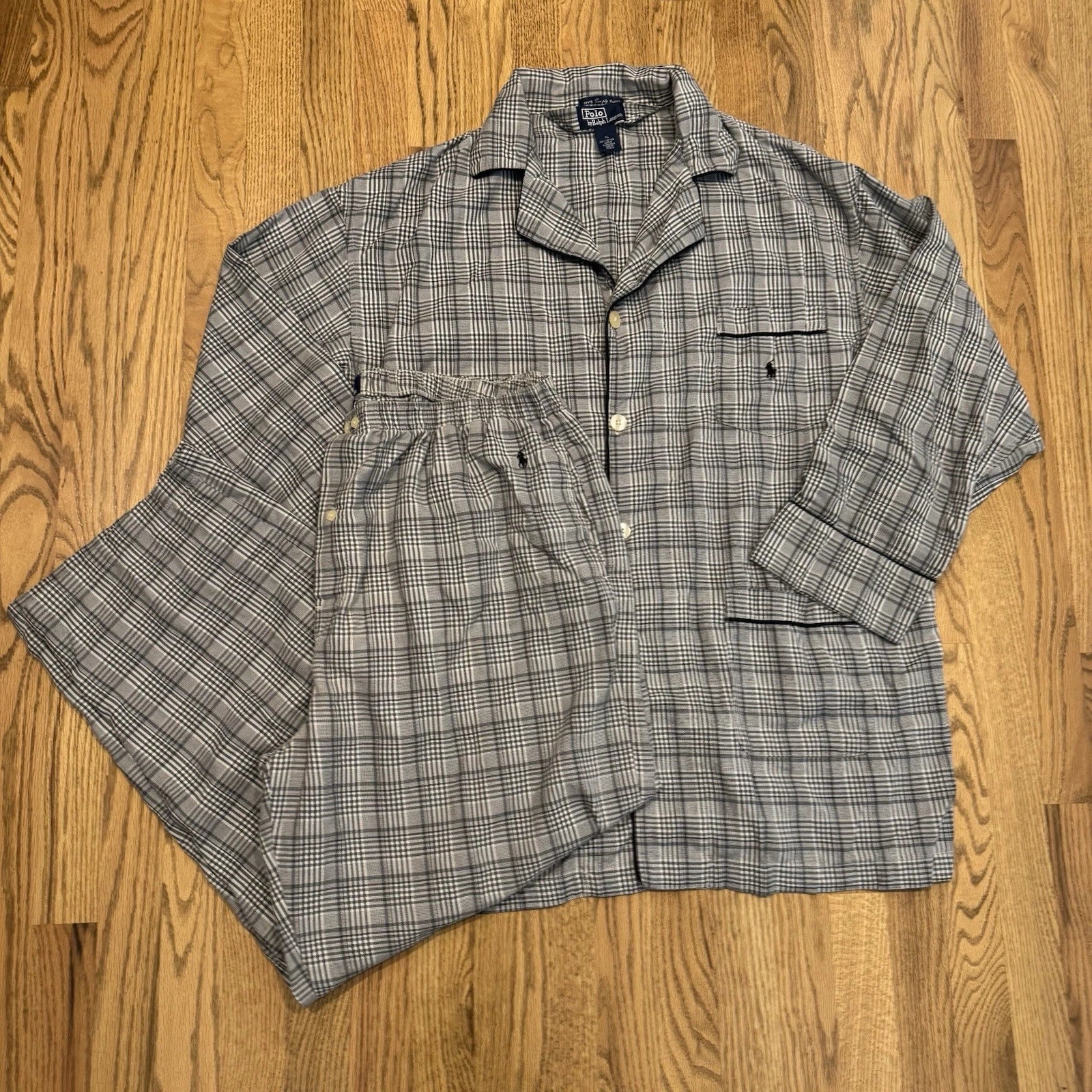 Vintage Polo Ralph Lauren Pajama 2 Piece Set Men’s XL Sleepwear Plaid Vtg