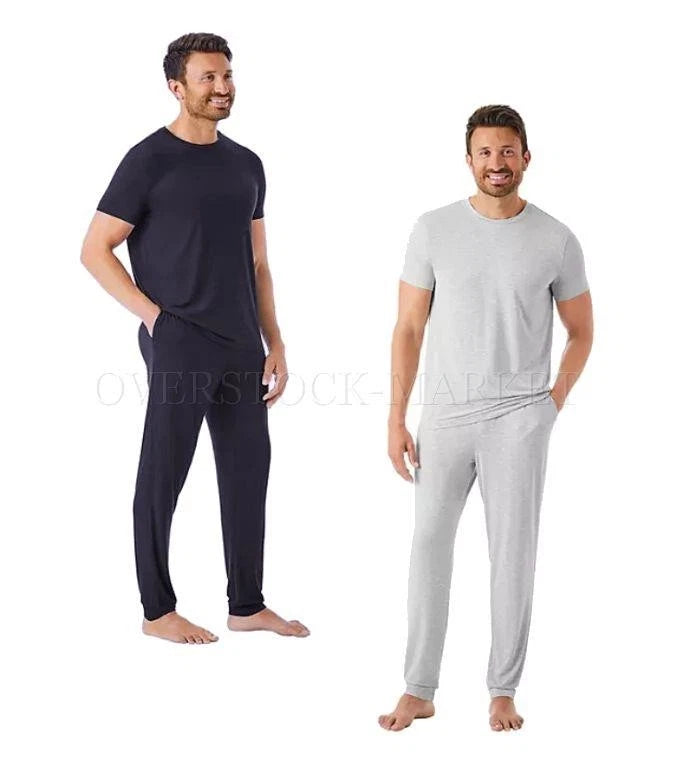 NEW! MEN'S MEMBERS MARK 2 PIECE SOFT FEEL MODAL PJ SET! SS TOP & JOGGER! VARIETY