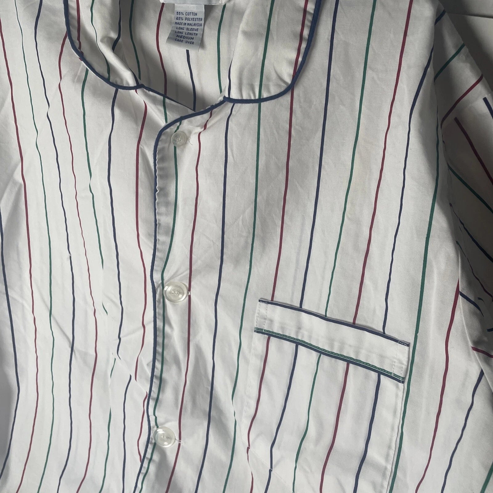 Van Heusen Editions Pajamas Men Size M Striped Cotton Poly PJs Nightwear