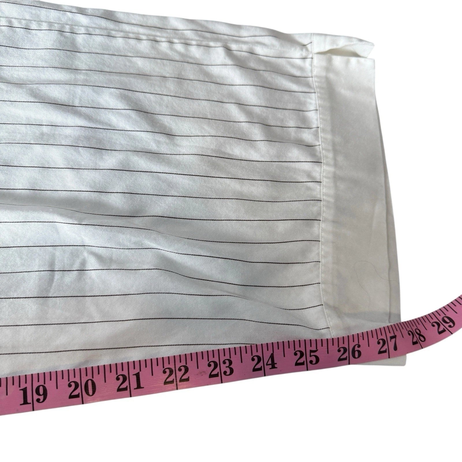 VTG Thomas Pink Pajamas Set M White Pinstripe 100% Cotton 2 Pc Lounge Sleepwear