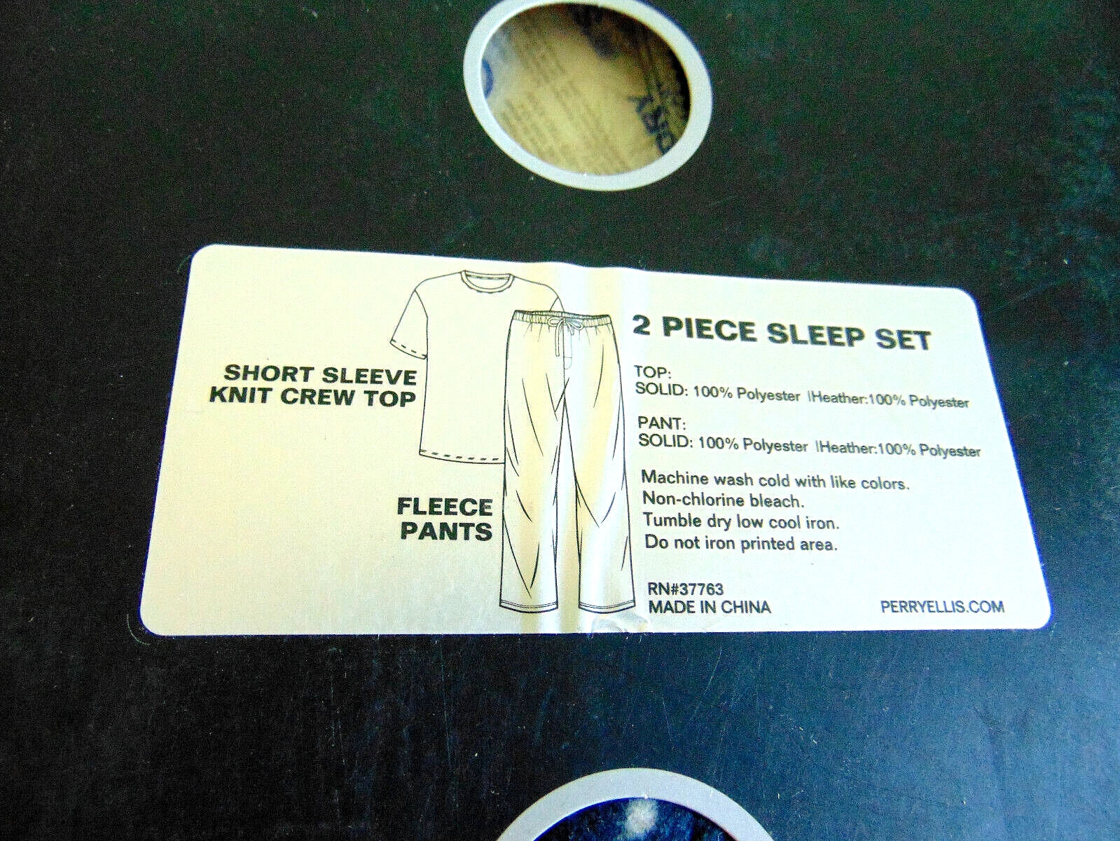 Pajama Set Men's XL Blue Crew Knit Top Fleece Multi Gray Plaid Pant