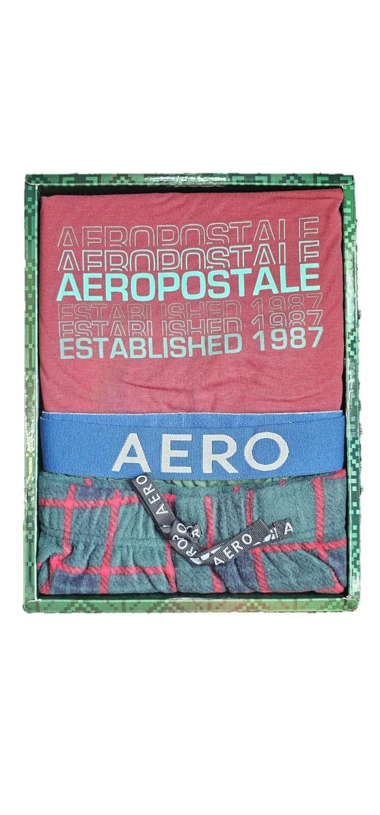 Men's Pajamas Aeropostale Sleepwear Loungewear Rare Gift Set Box 3-Piece SM - XL