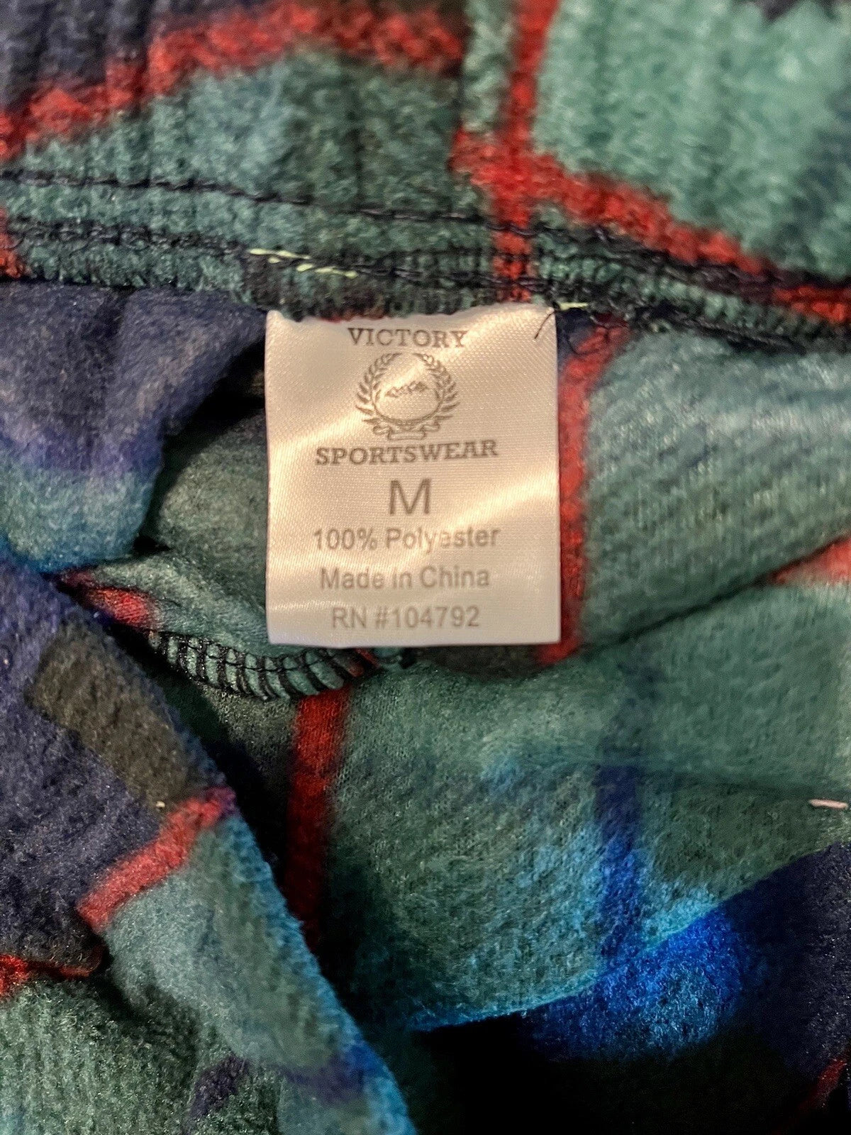 Men’s Victory Sportswear Pajama Set Flannel Pants Long Sleeve T—Shirt Sz