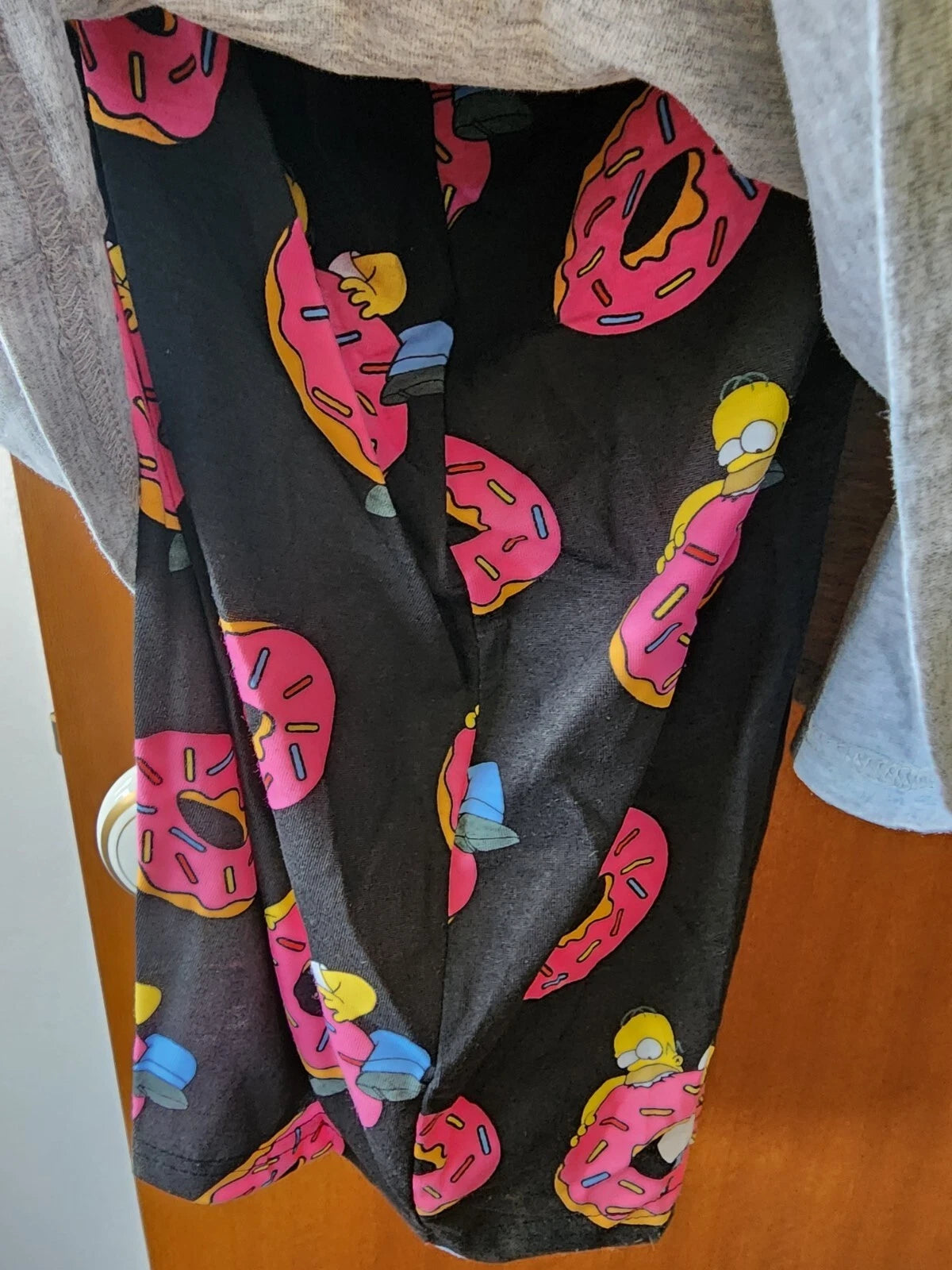 The Simpsons Mens Homer Donuts Grey Black Printed 2 Piece Pyjama Set Size S New