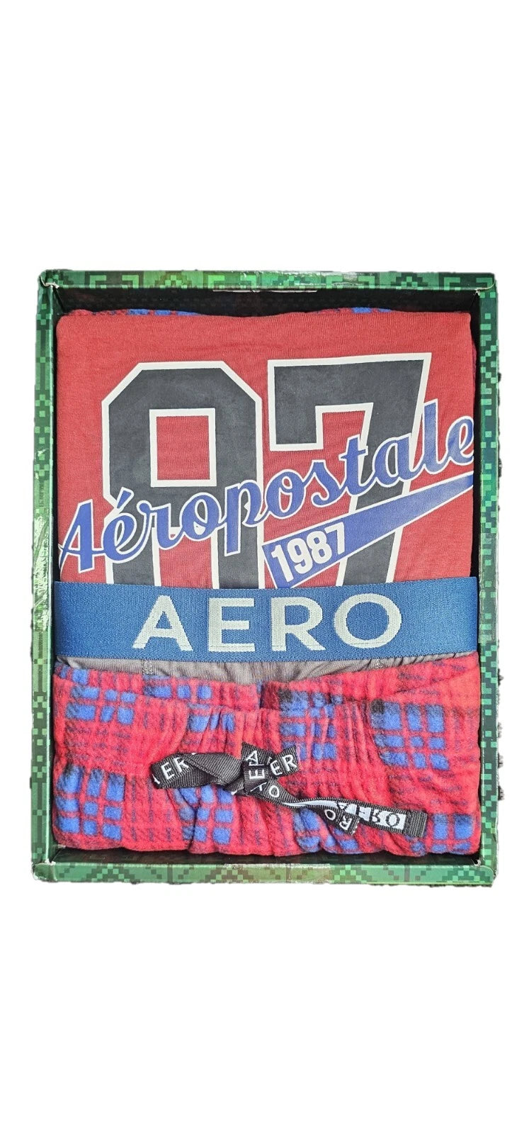 Men's Pajamas Aeropostale Sleepwear Loungewear Rare Gift Set Box 3-Piece SM - XL