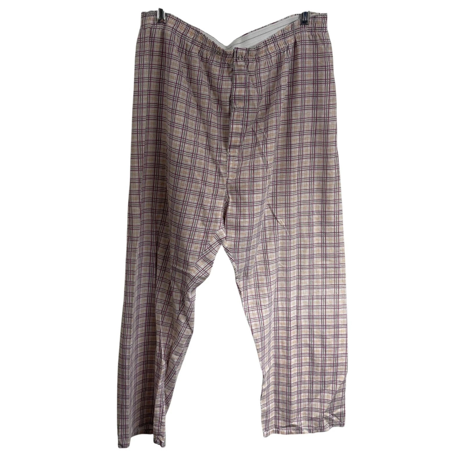 VTG PCA Perma Press Men's 2 Piece Pajama Set Sz L Top Bottom Plaid Grandpa Comfy