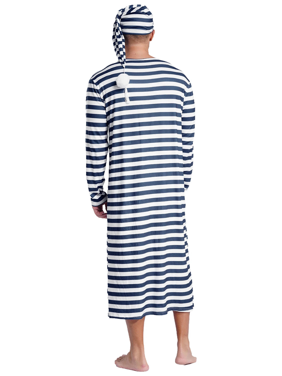 Mens Robe + Hat Set Raves Nightwear Christmas Bathrobe Sissy Home Dress-