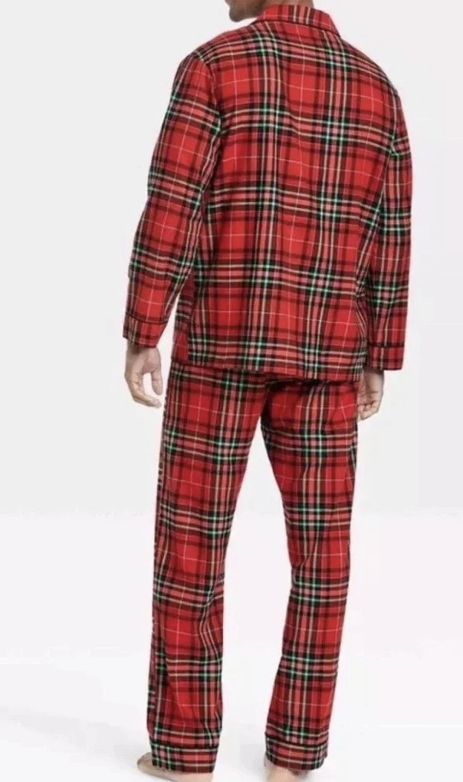 Wondershop Men’s Red Plaid Flannel Pajama Set Size XL Extra Large NEW