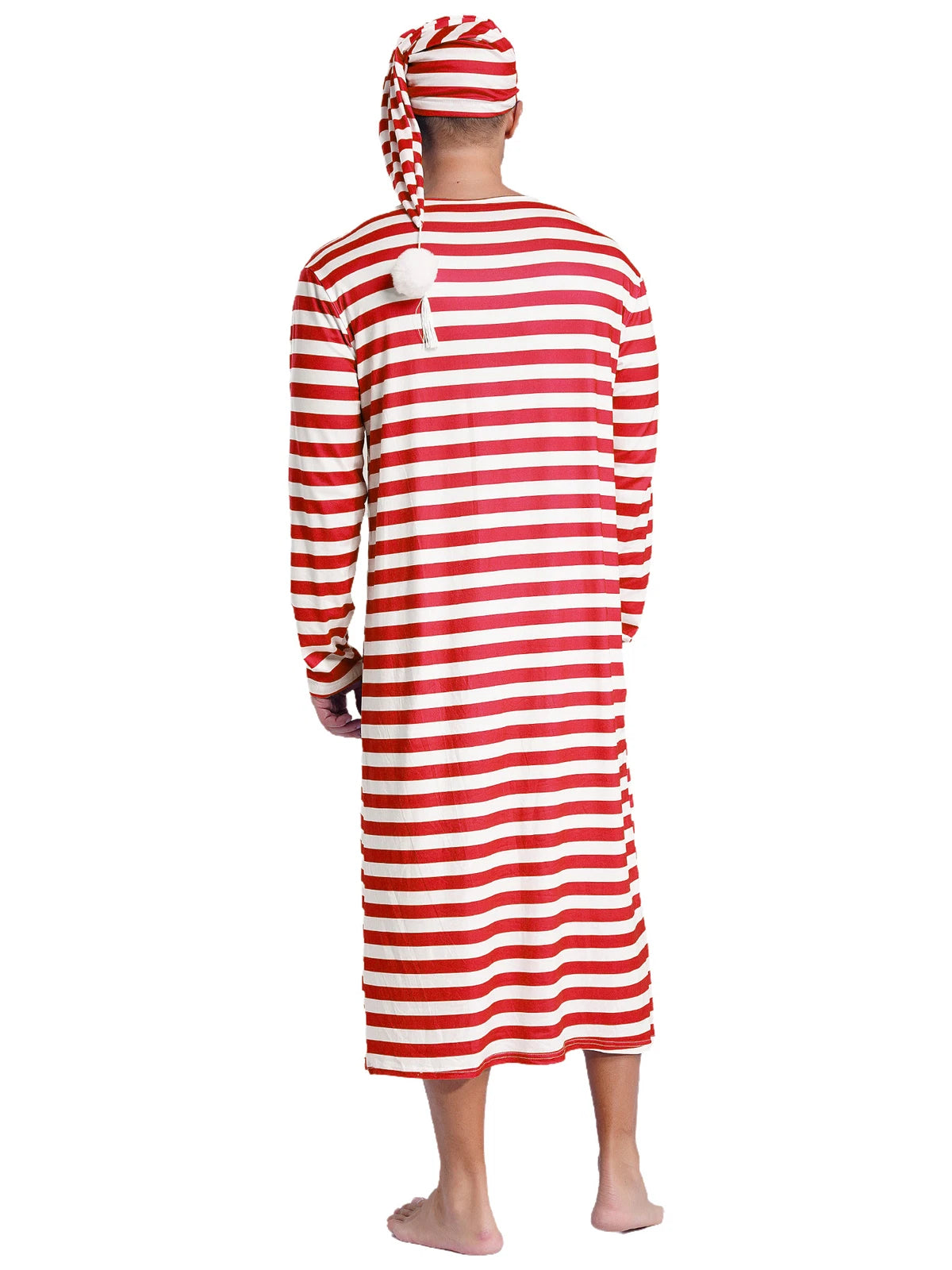 Mens Robe + Hat Set Raves Nightwear Christmas Bathrobe Sissy Home Dress-