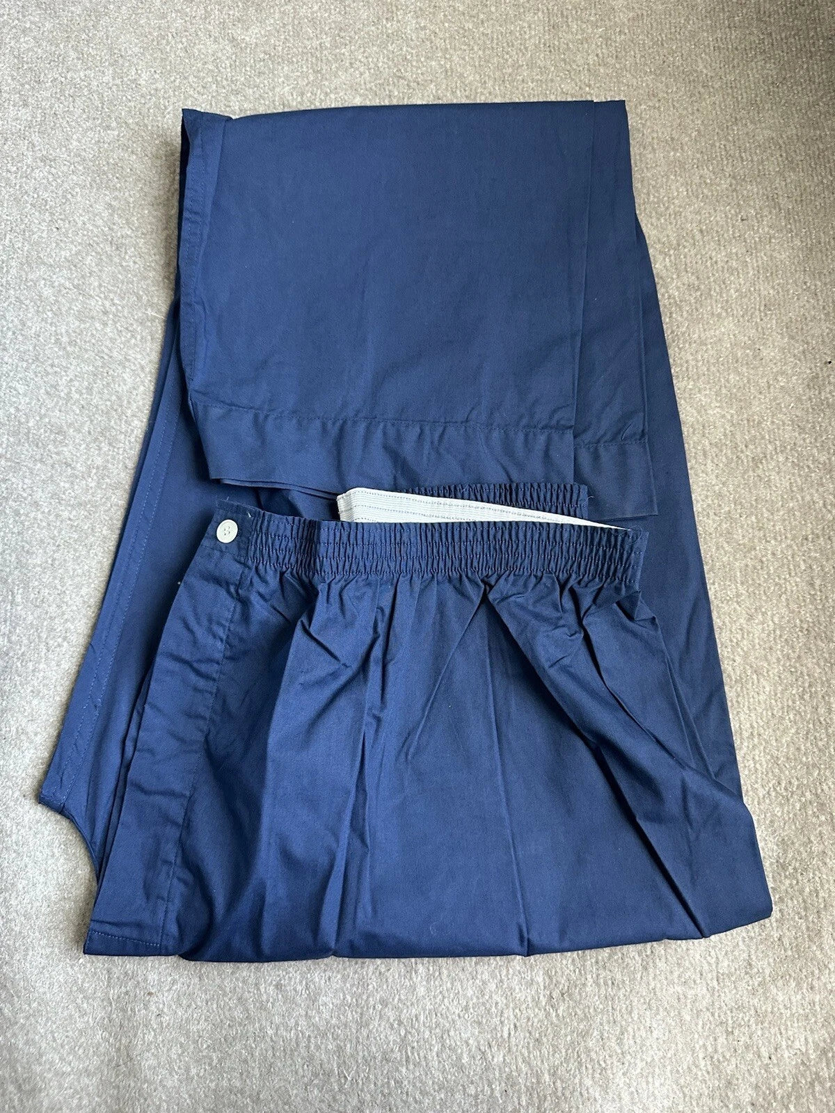 Roundtree & Yorke Long Sleeve Pajama Top & Matching Pajama Pant Set Navy~XL