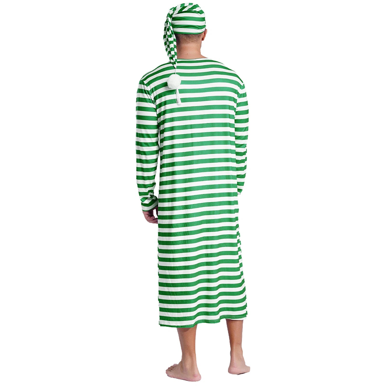 Mens Robe + Hat Set Raves Nightwear Christmas Bathrobe Sissy Home Dress-