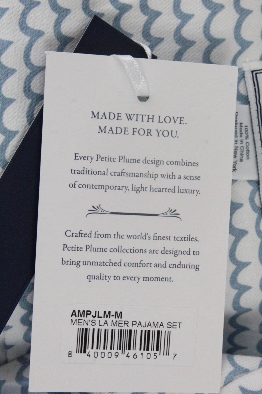 Petite Plume Men's La Mer Pajama Set M Blue NWT