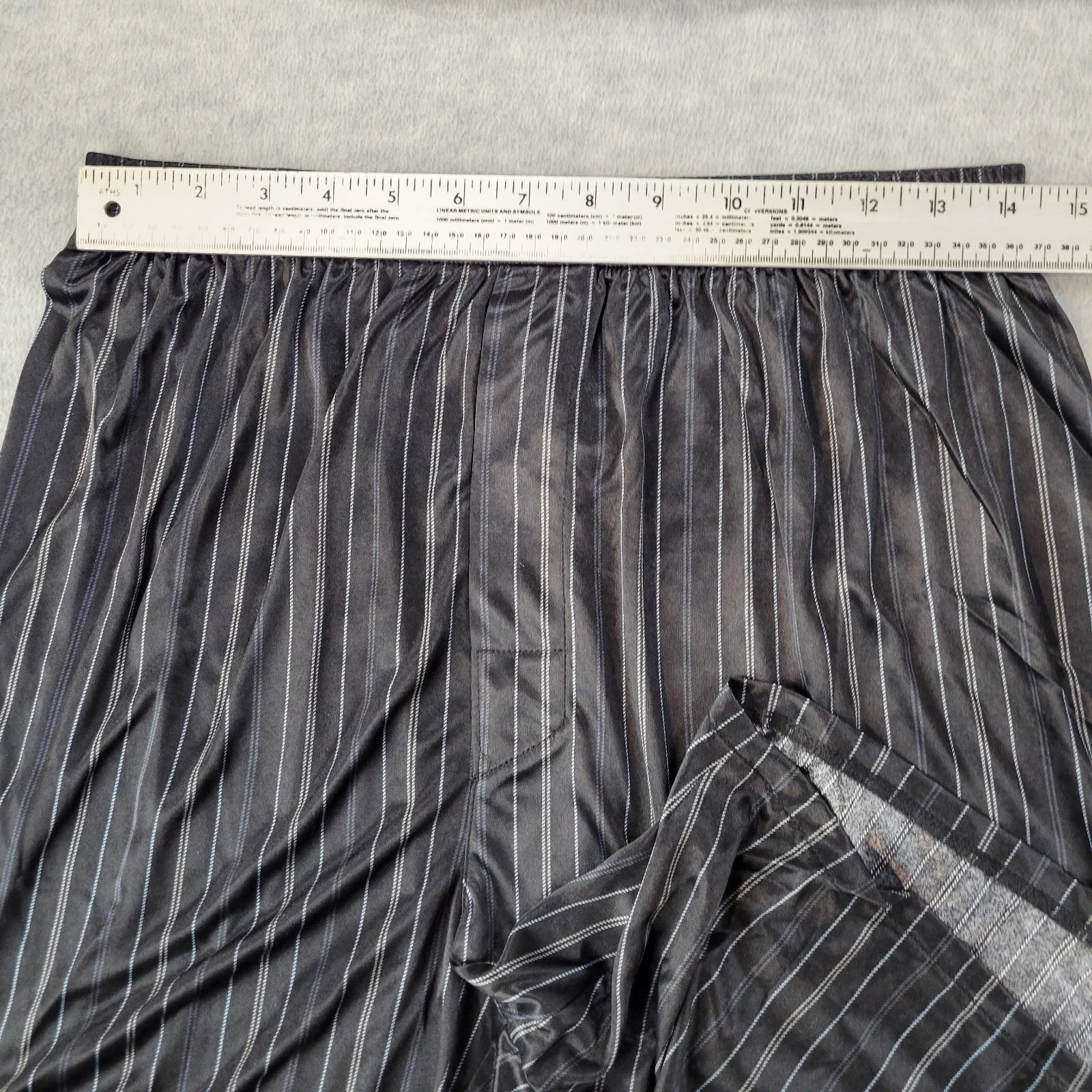 Stafford Pajama Set Satin Black Stripe Sleepwear S/S Shirt & Shorts Mens MT NWT