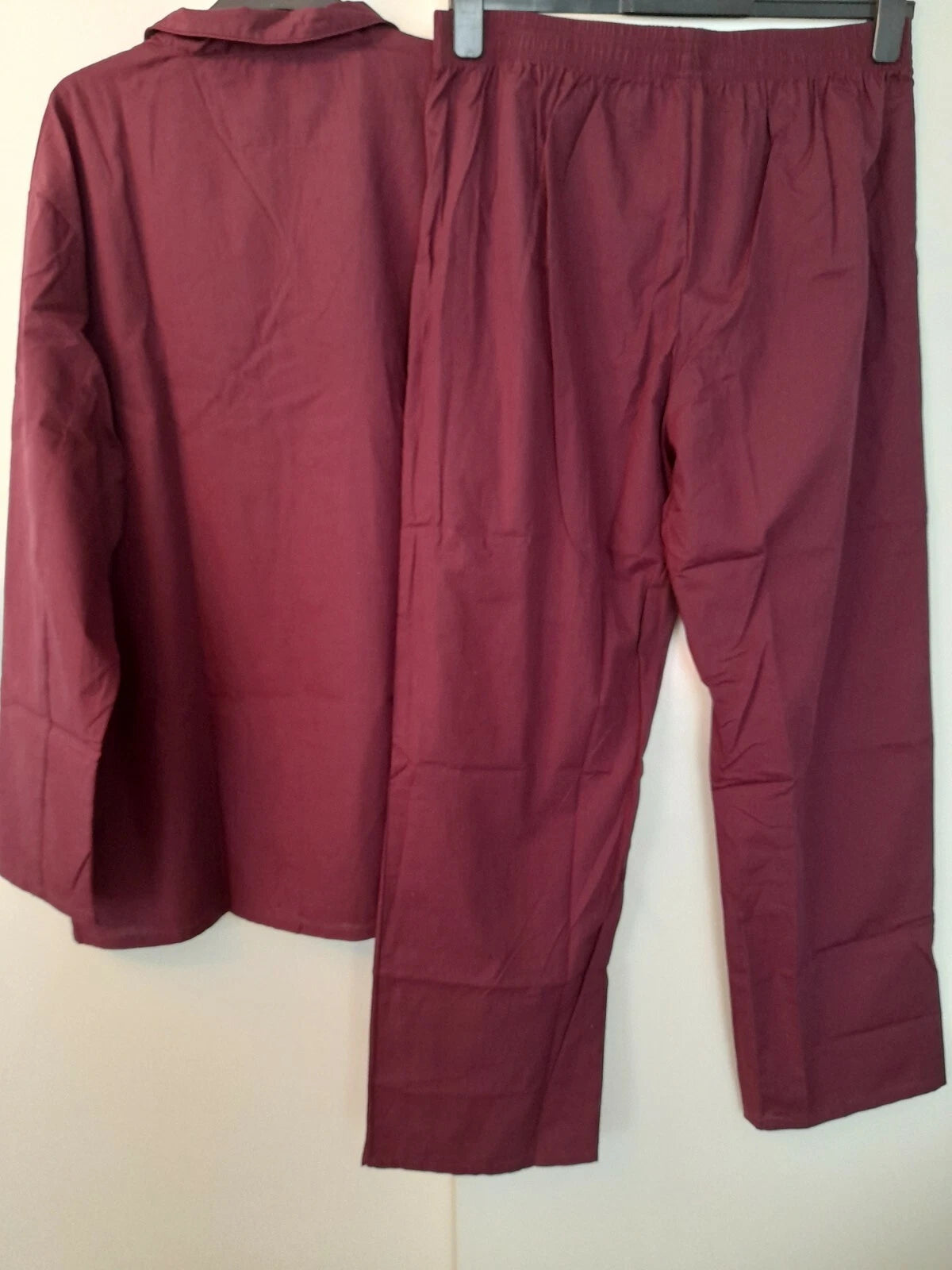New Capsule Men's Plain Wine Long Pyjama Set Size UK XL