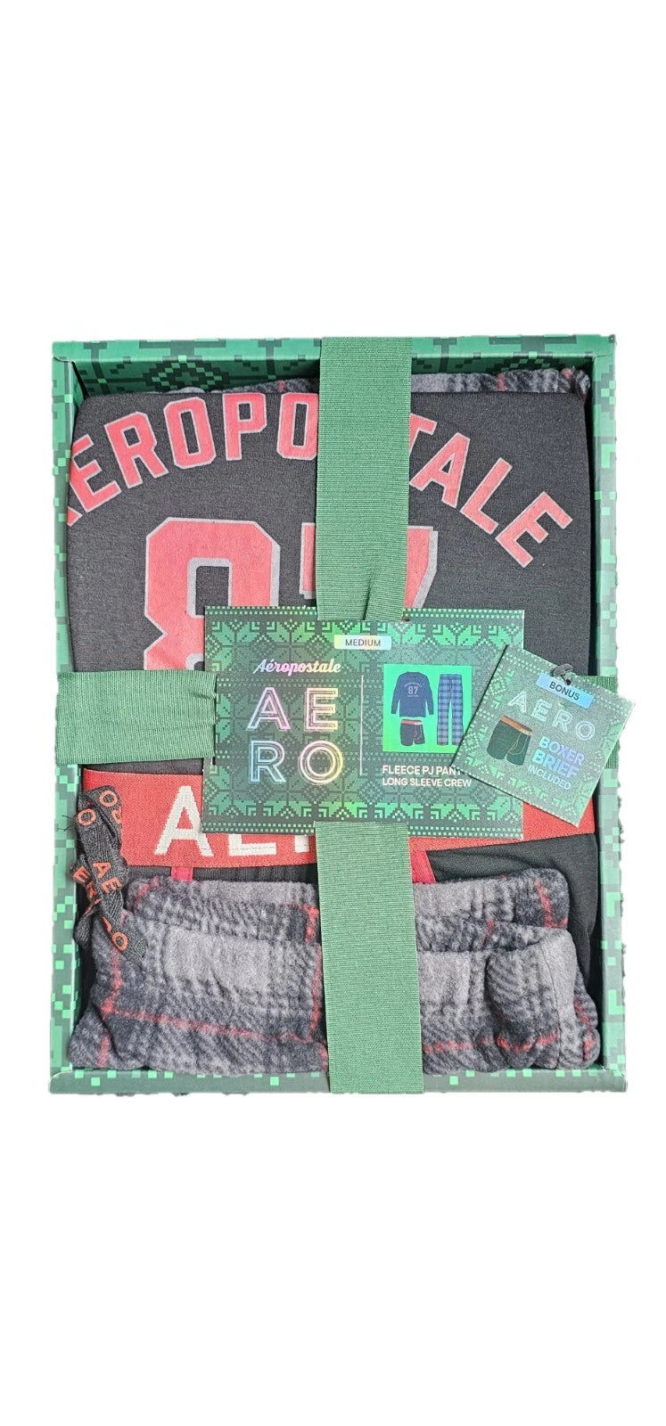 Men's Pajamas Aeropostale Sleepwear Loungewear Rare Gift Set Box 3-Piece SM - XL