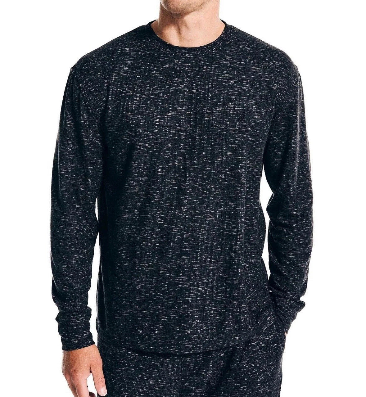 Nautica Mens 2 Pc Relaxed Fit $99 MSRP Pajama Set Shirt Pants Grey Pjs Large New