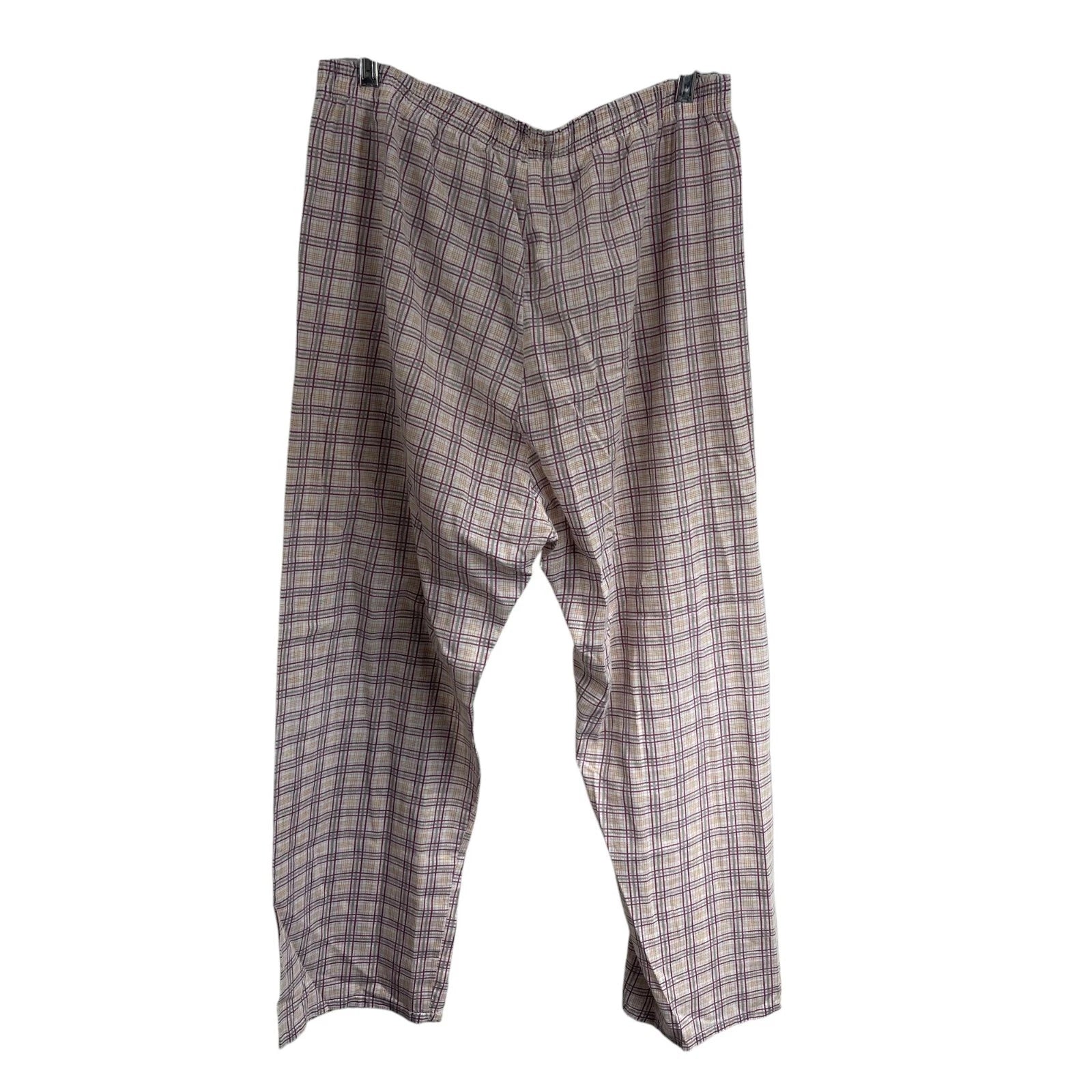 VTG PCA Perma Press Men's 2 Piece Pajama Set Sz L Top Bottom Plaid Grandpa Comfy