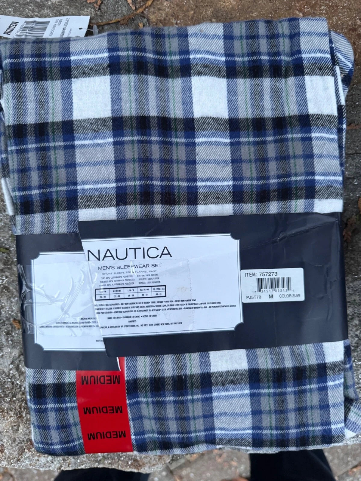 Nautica Men's Flannel Pajama Set Combo Size M