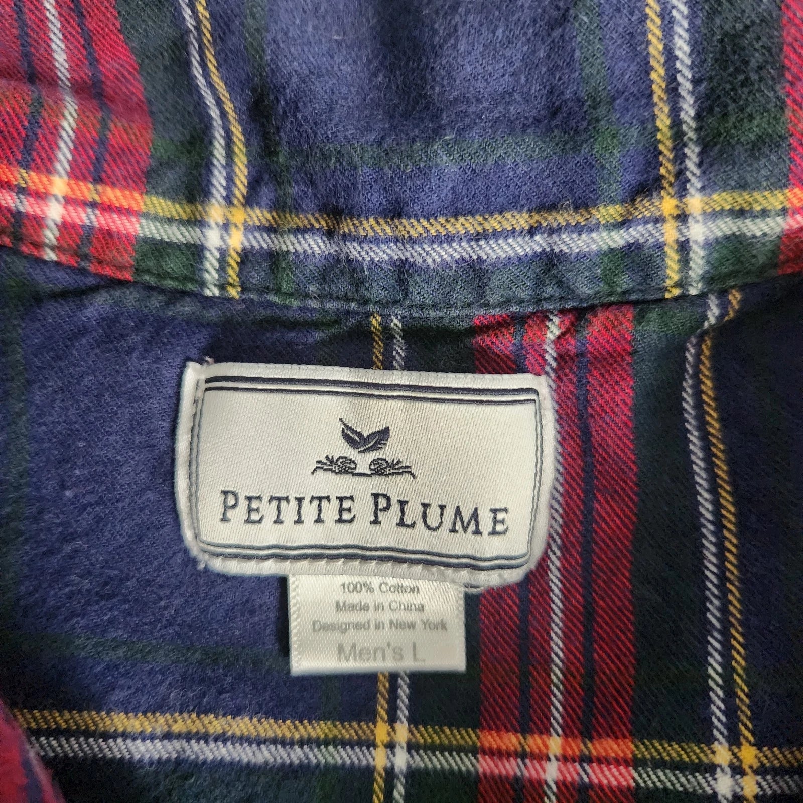 petite plume Plaid Windsor Tartan pajamas Mens Size L