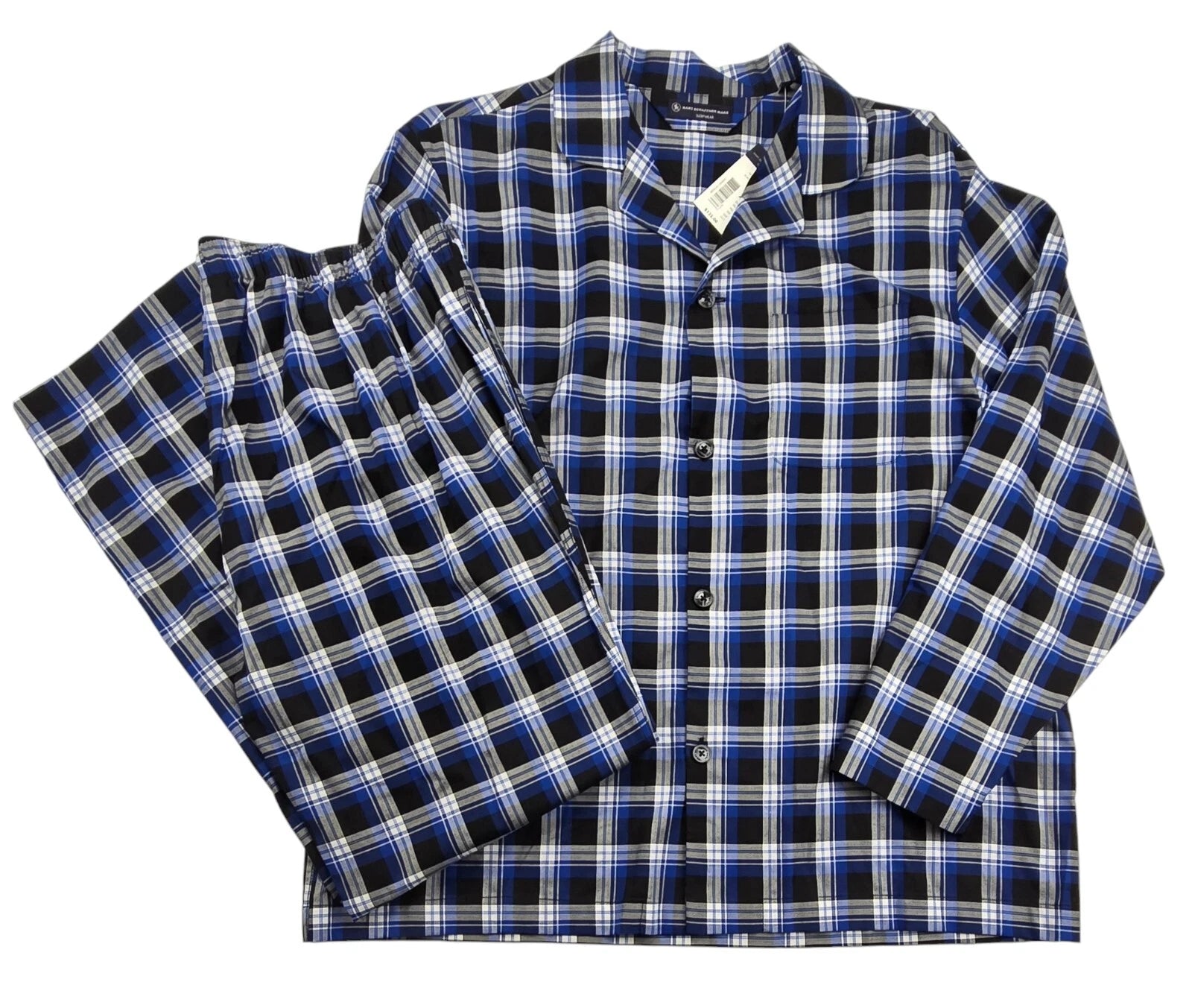 NWT Hart Schaffner Marx Blue/Black/White Pajama/Lounge Set Men's XL