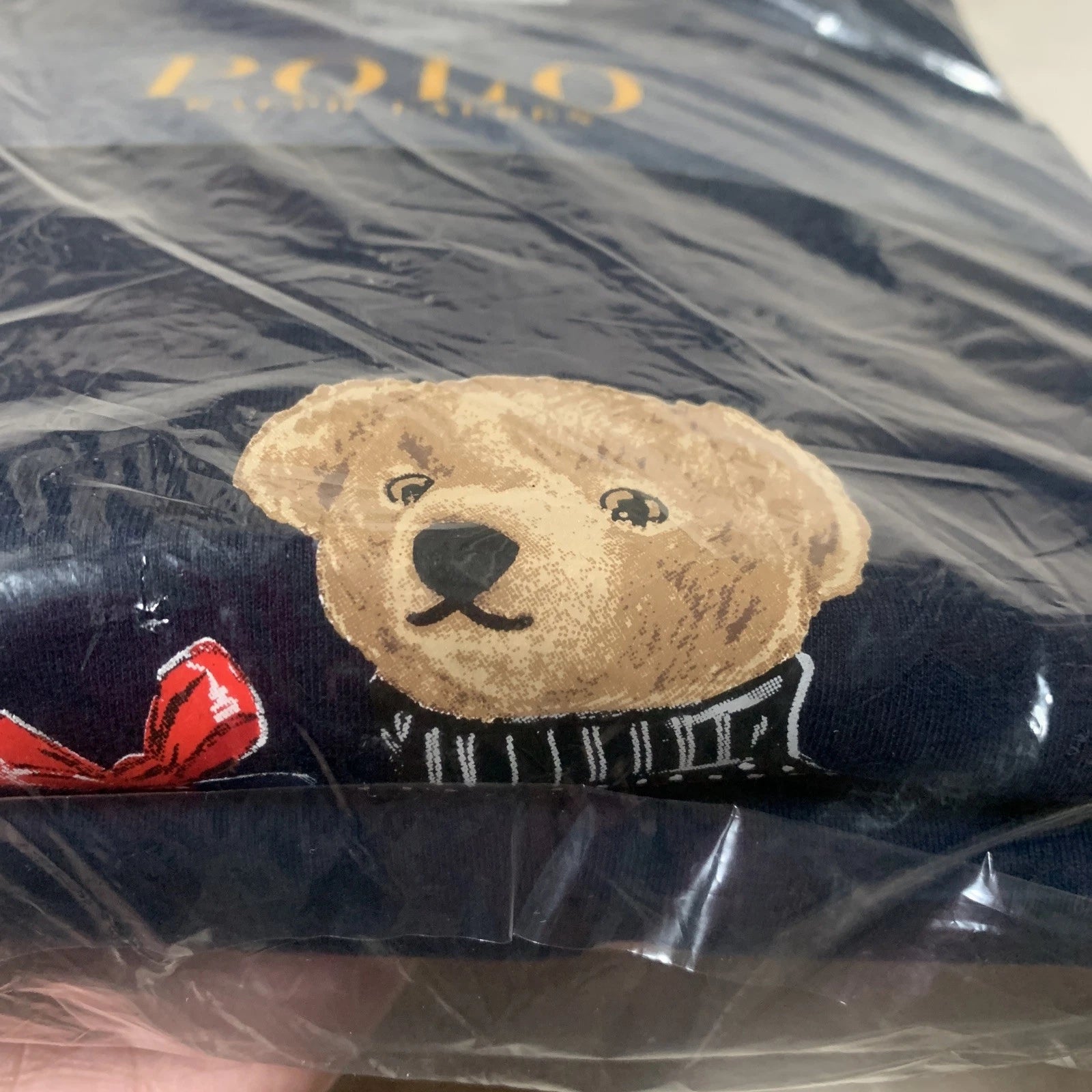 NEW Ralph Lauren Polo Mens XL Pajama Set Teddy Bear Black Cotton Long Sleeve RL