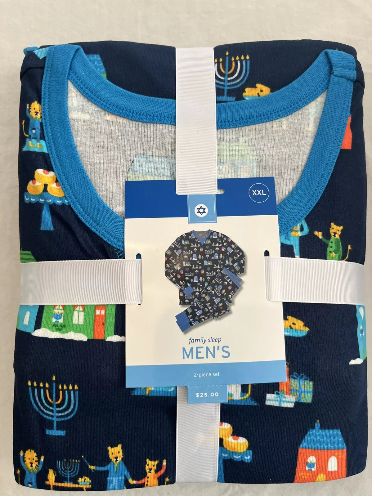 Wondershop Men's Hanukkah Lions Pajama 2-Piece Set Cotton Size XXL NEW