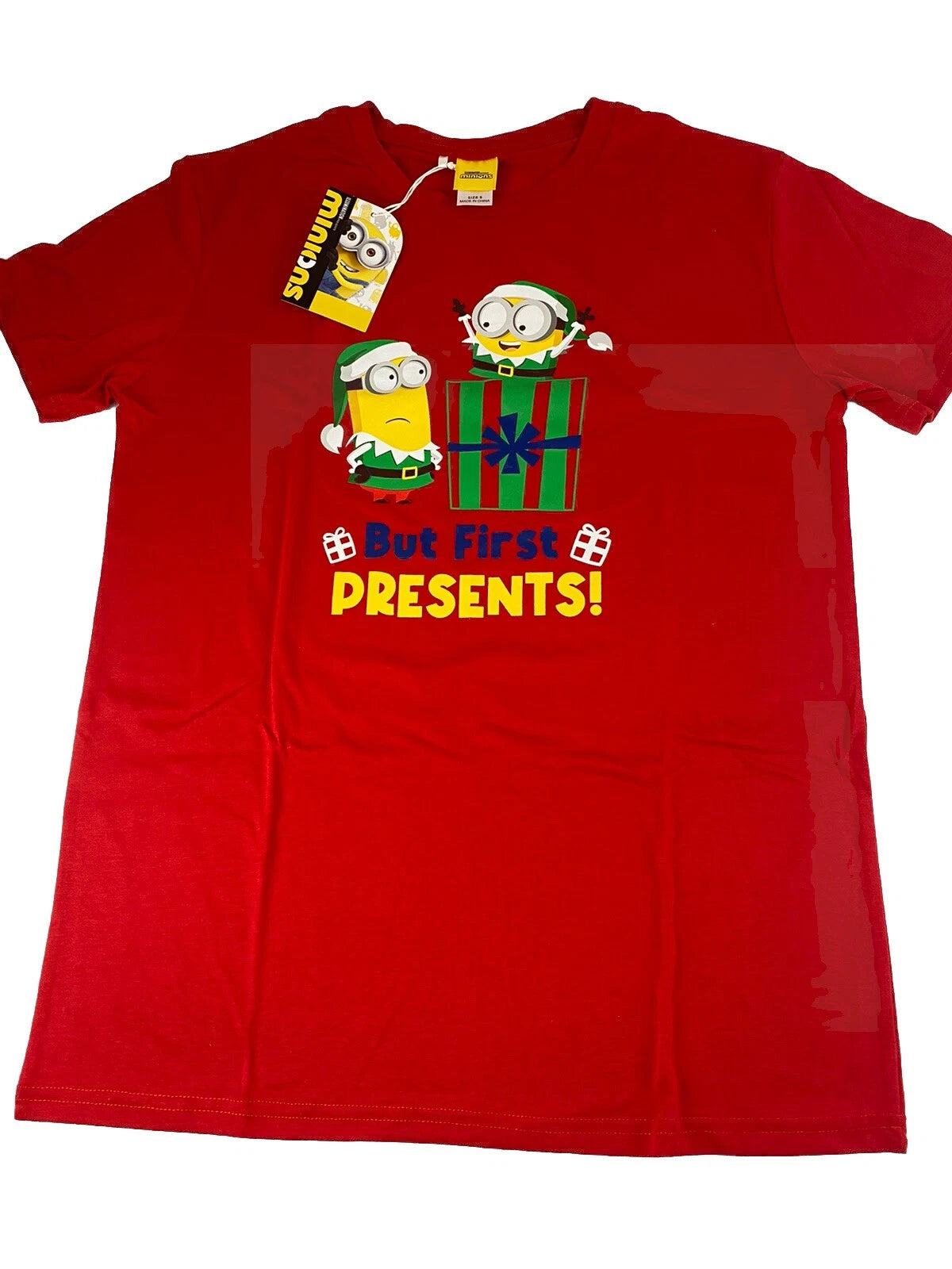 Minions Licensed Adults Christmas PJ Set Incl Stocking Red Size S