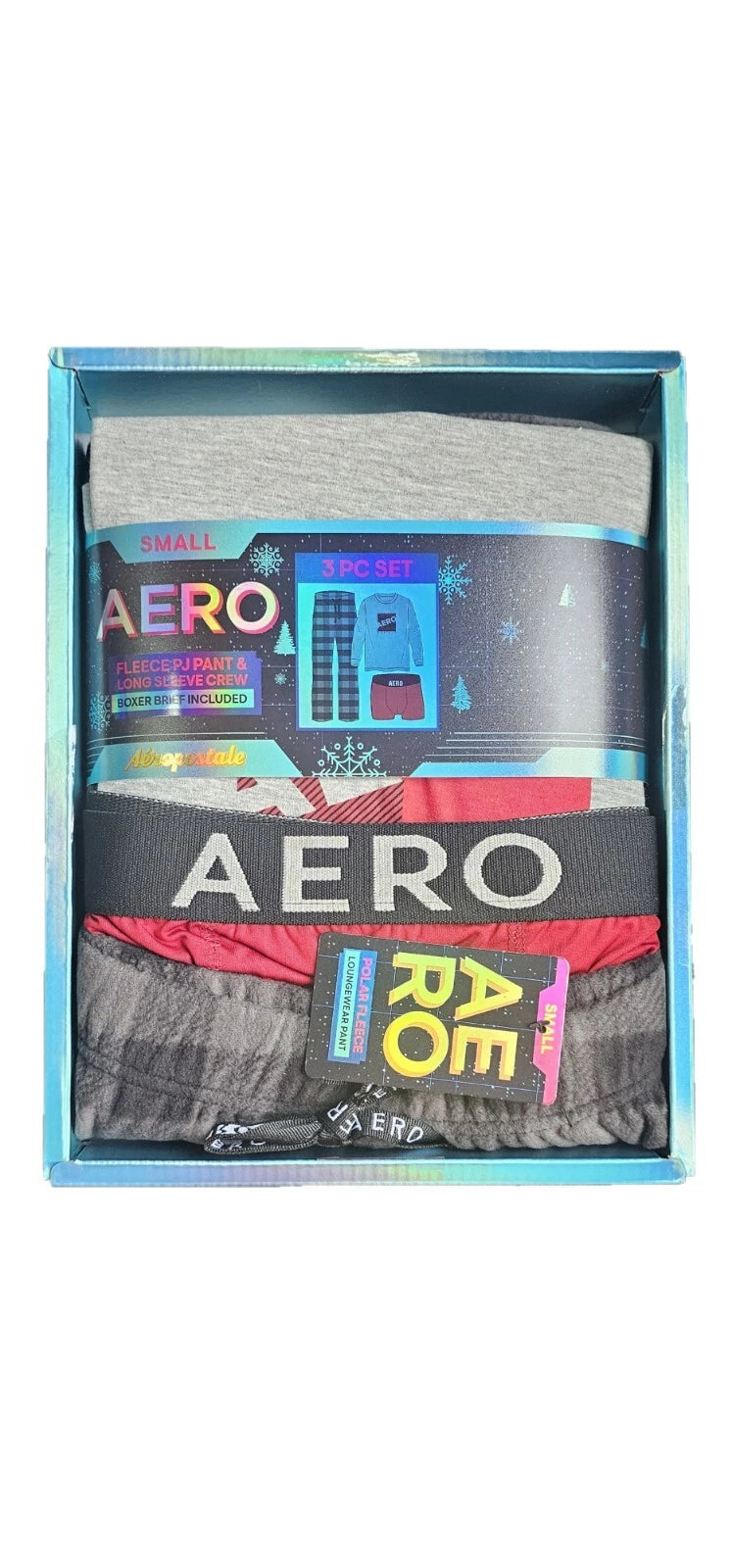 Men's Pajamas Aeropostale Sleepwear Loungewear Rare Gift Set Box 3-Piece SM - XL