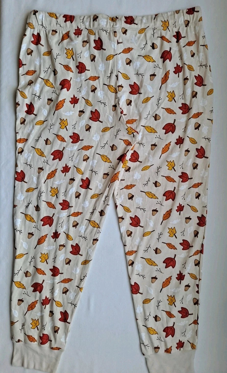 UNBRANDED MENS SZ XL 2-PIECE PAJAMA SET ACORN FALL LONG SLEEVE & PANTS NWT