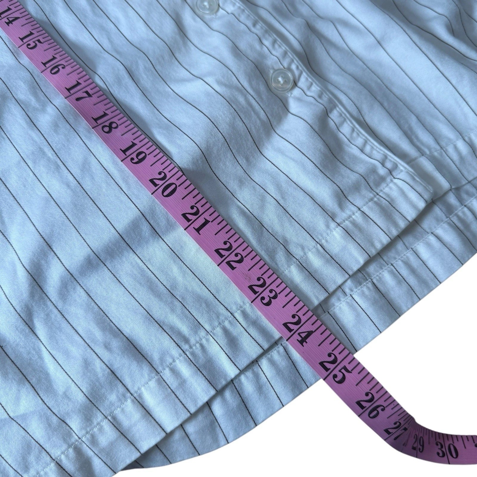 VTG Thomas Pink Pajamas Set M White Pinstripe 100% Cotton 2 Pc Lounge Sleepwear