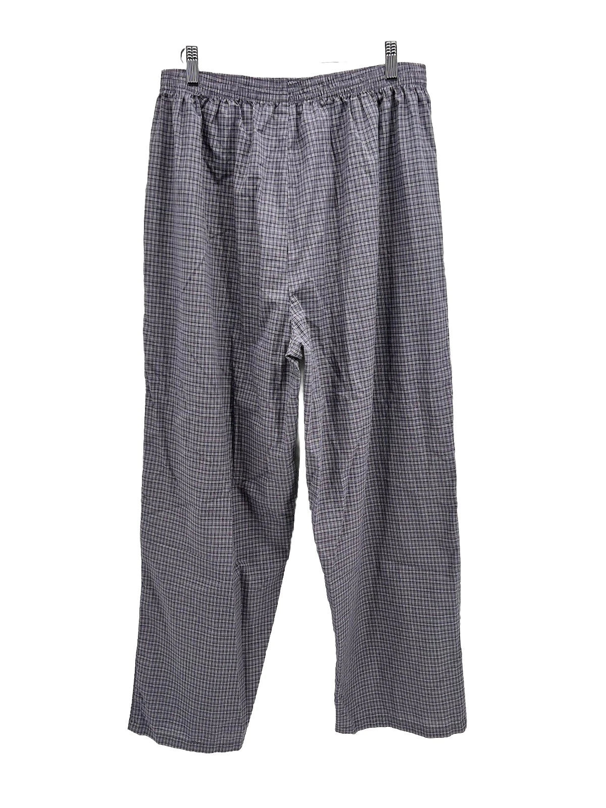 Stafford Mens Pajama Set Gray Plaid XL Long Sleeves Pants Lightweight