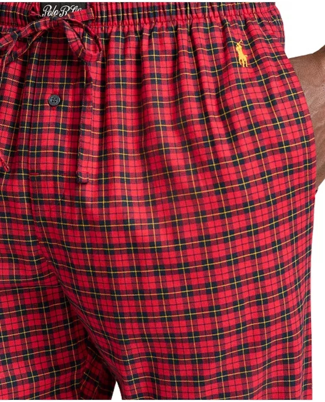 Polo Ralph Lauren Men's 2-Pc. Plaid Flannel Pajamas Set Size L Color Plaid Red