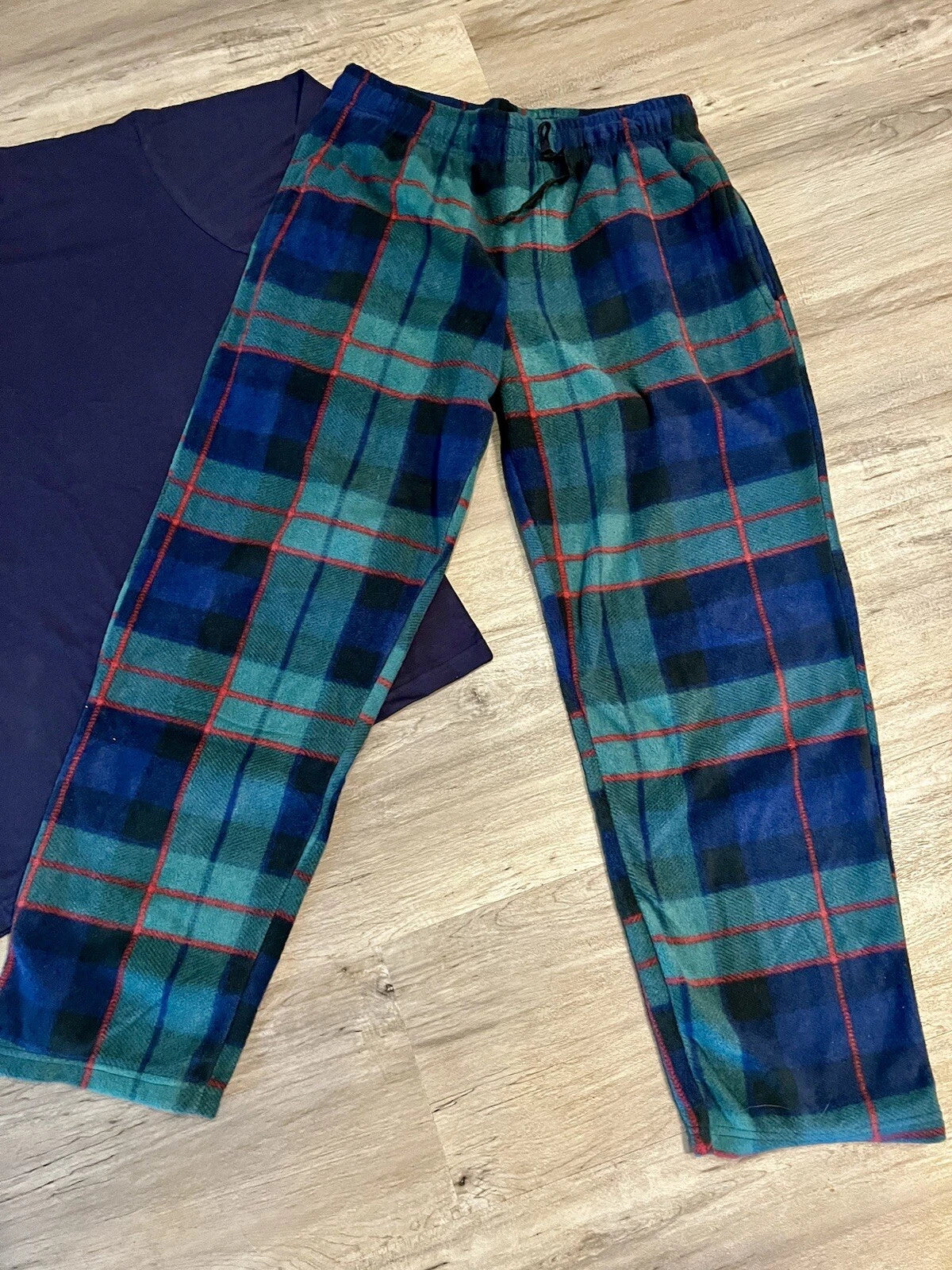 Men’s Victory Sportswear Pajama Set Flannel Pants Long Sleeve T—Shirt Sz