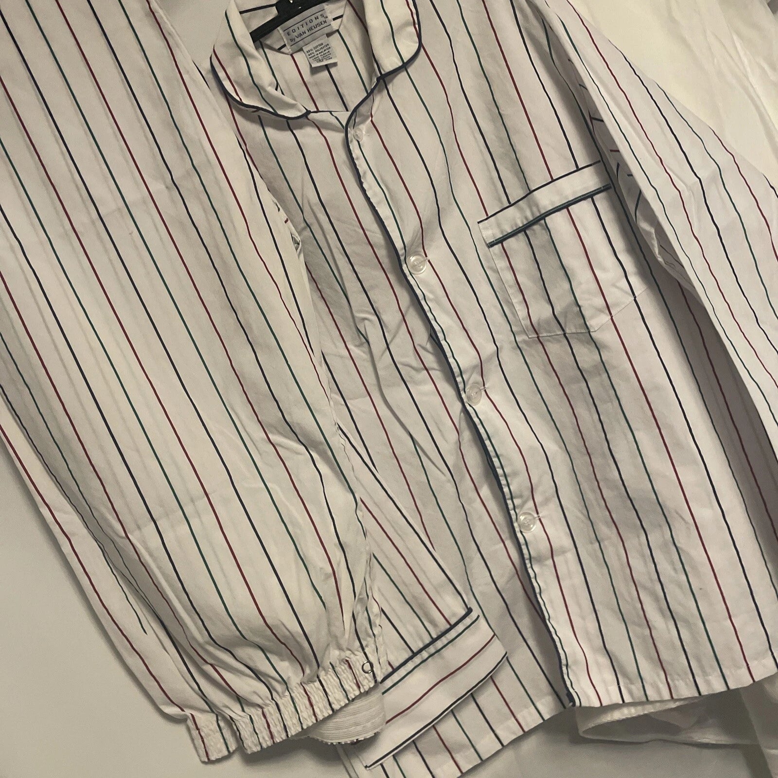 Van Heusen Editions Pajamas Men Size M Striped Cotton Poly PJs Nightwear