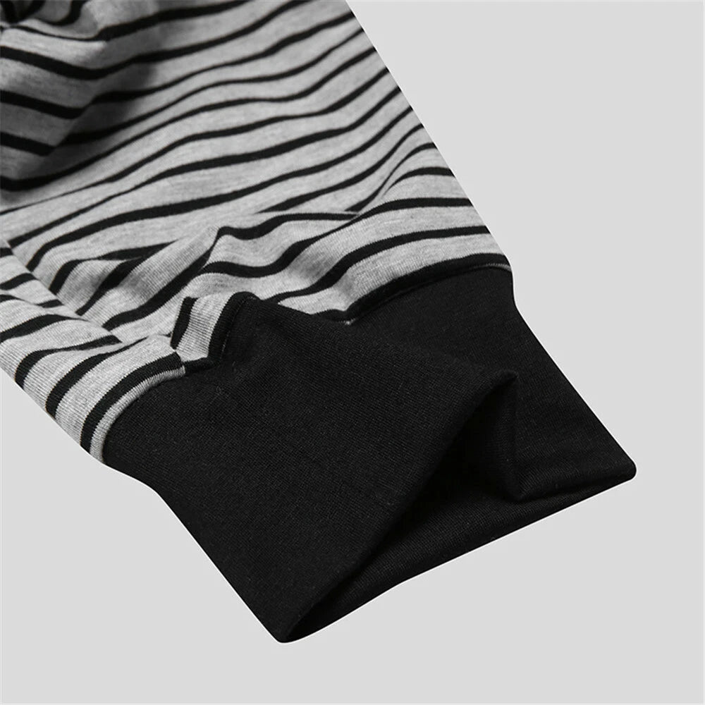 Mens One-Piece Pajamas Long Sleeve Button Bodysuits Jumpsuits Sleepwear Overalls