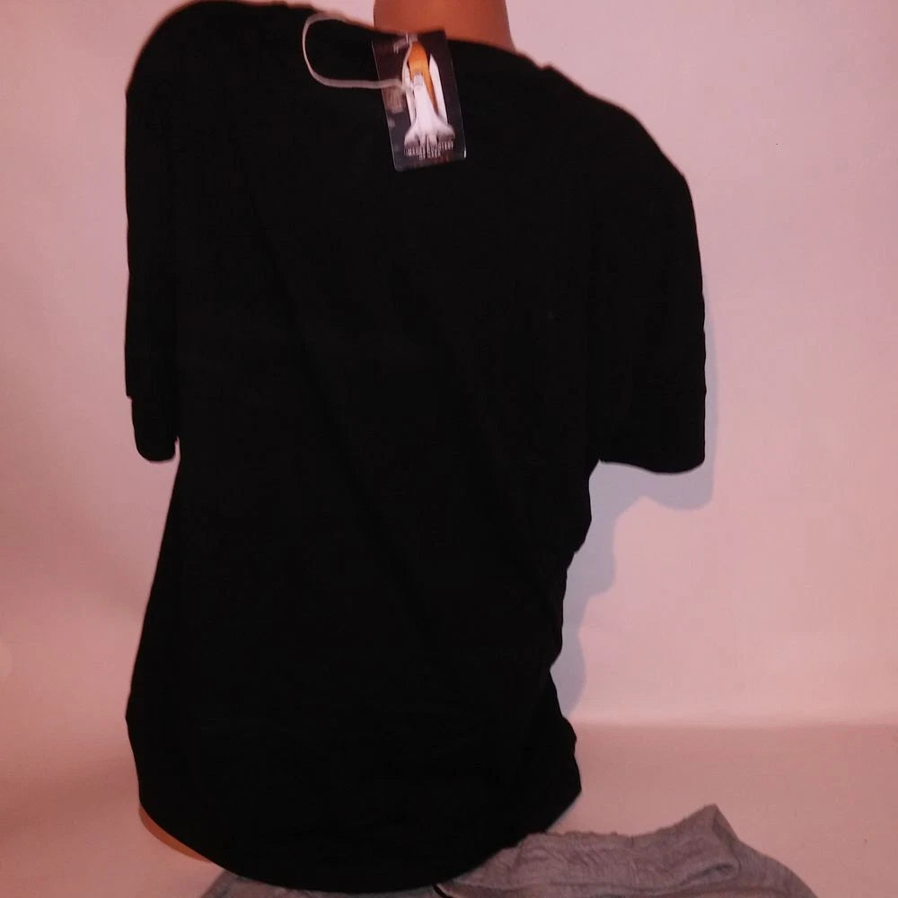 NASA Pajama Set Top & Bottom Mens XL Black Gray Logo Short Sleeve Shorts New