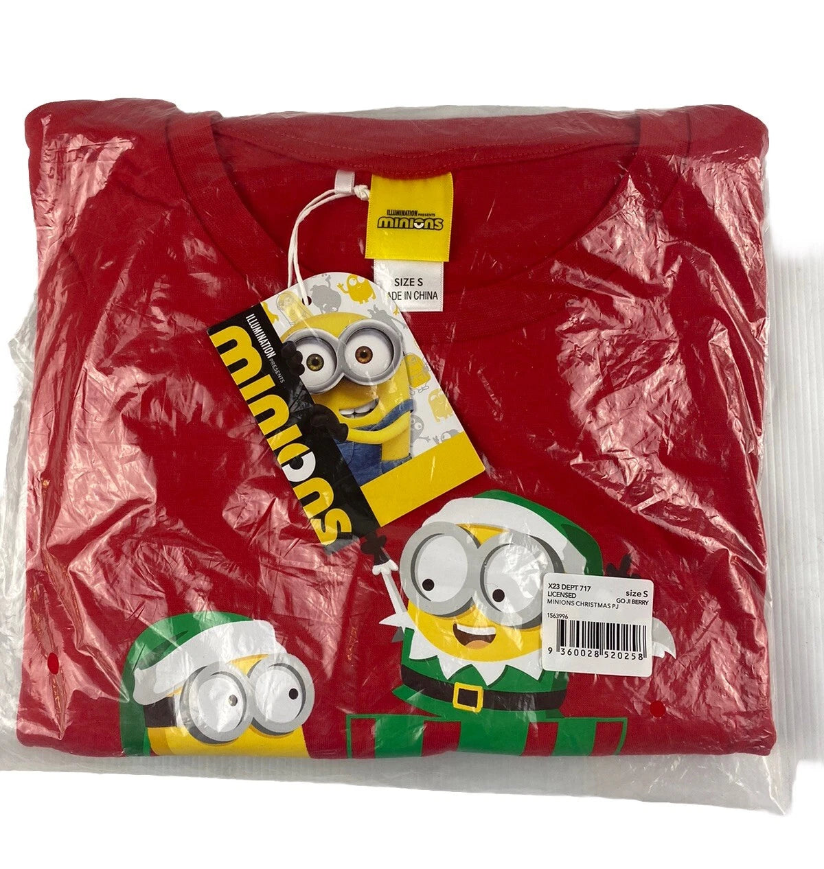Minions Licensed Adults Christmas PJ Set Incl Stocking Red Size S