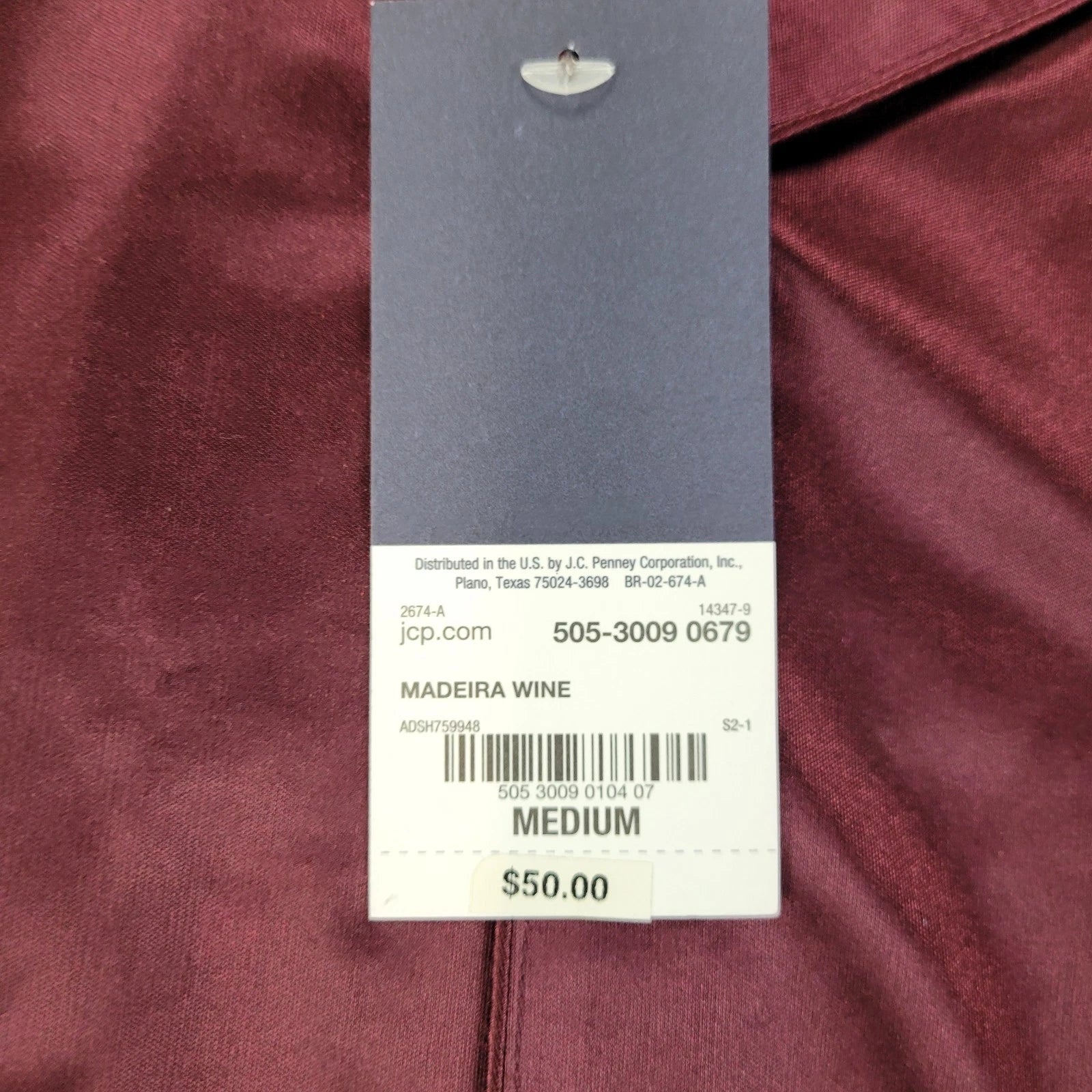 Stafford Pajama Set Satin Madeira Wine Sleepwear L/S Shirt & Pants Mens M NWT