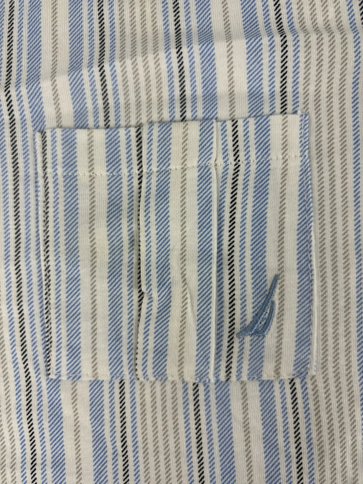 Nautica Mens 2 Piece Short Sleeved, Cropped Pants, Striped Pajama Set Size M