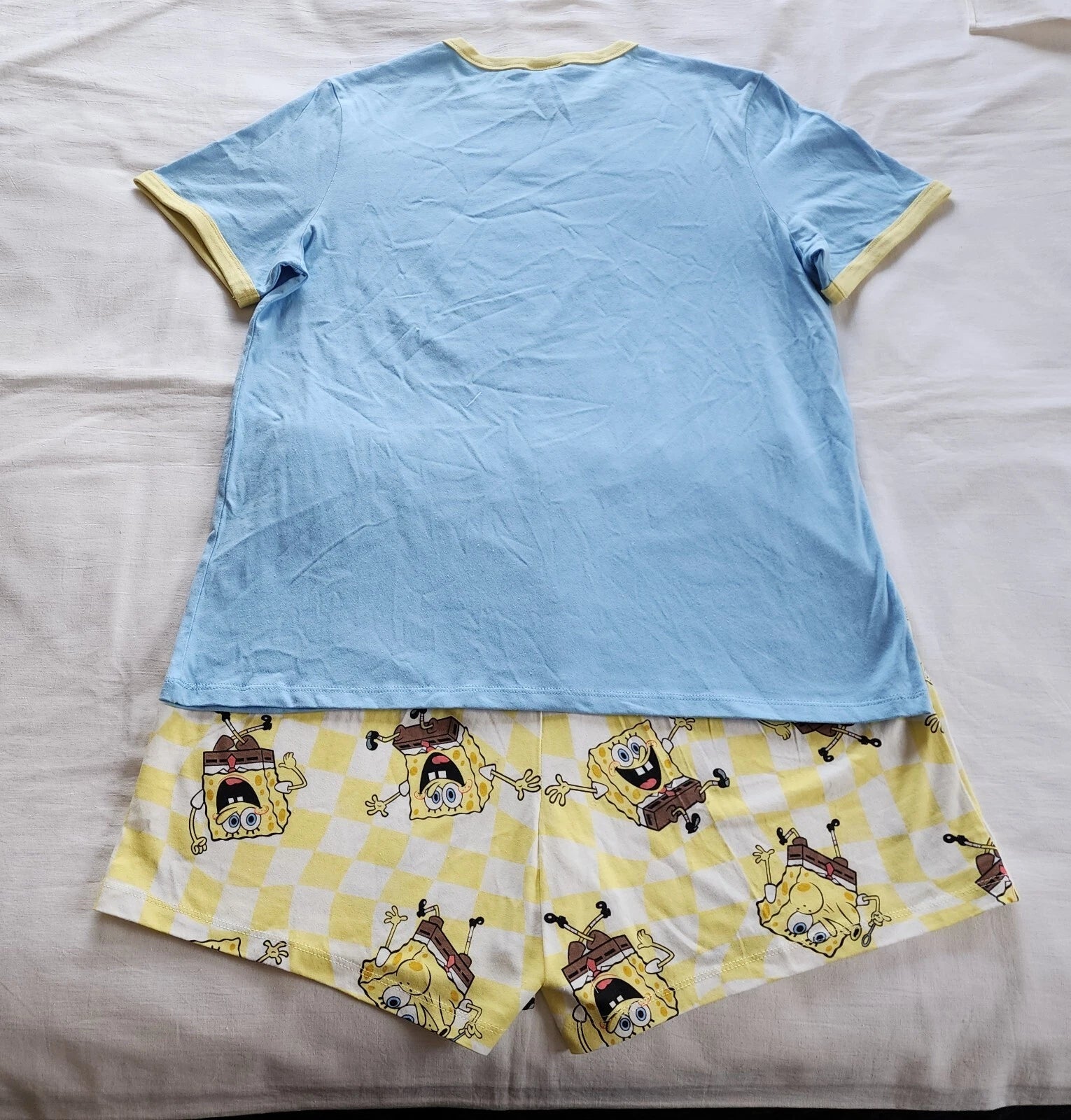 Spongebob Squarepants Mens Whats Poppin Printed 2 Piece Pyjama Set Size XL New