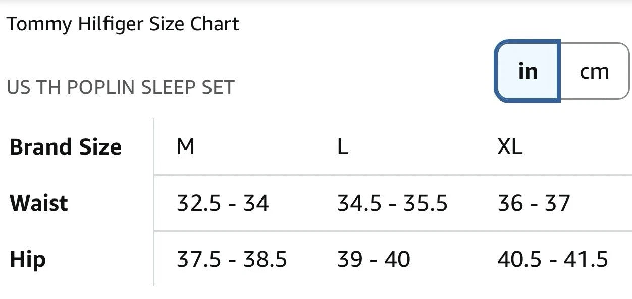 Tommy Hilfiger Poplin Sleep Set Size Large